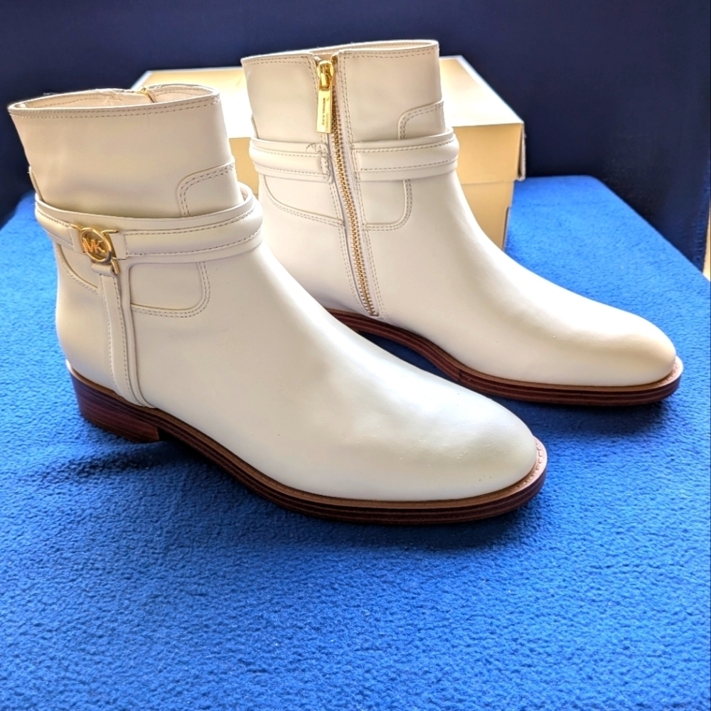 Michael Kors Women's Ivory Ankle Booties - Picture 2 of 4